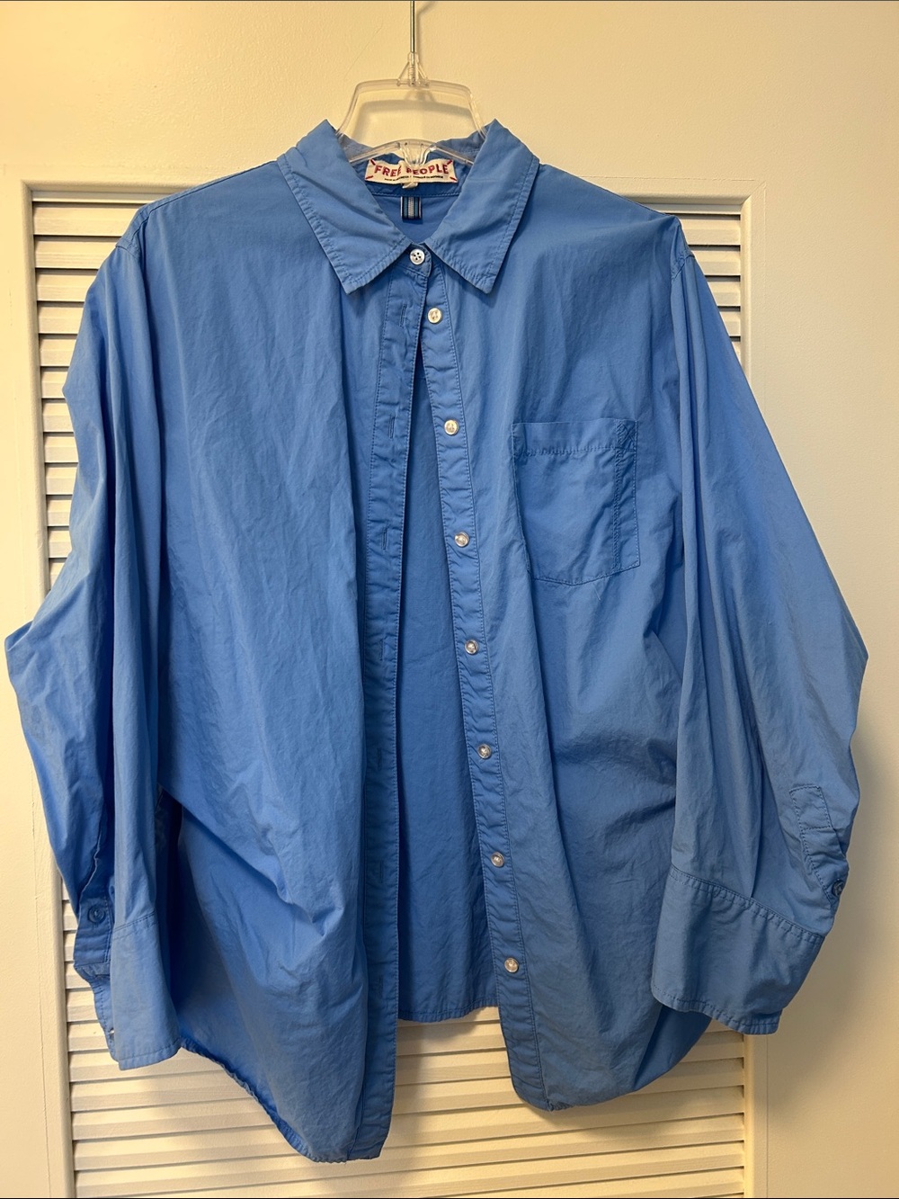Free People Sky Blue Ladies Button-Down Shirt